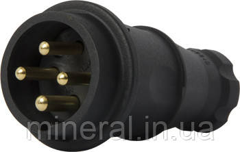 Силова вилка переносна каучукова e.plug.rubber.060.16, 4п., 16 А, фото 1
