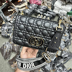 Жіноча сумка Крістіан Діор чорна Christian Dior Medium Caro Bag Black