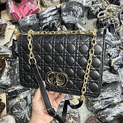 Жіноча сумка Крістіан Діор чорна Christian Dior Large Caro Bag Black