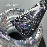 Crush top 1 Saga professional глянсовий топ для гель-лаку з ефектом пластівці юки об'єм 9 мл голографічний