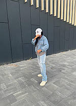 Крута джинсова куртка з кишенями та камінням Сваровскі, фото 3