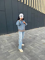 Крута джинсова куртка з кишенями та камінням Сваровскі, фото 2