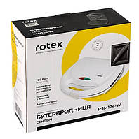 Бутербродниця ROTEX RSM124-W (Мічність 780 Вт. Антипригарне покриття. Індикатор роботи. Кришка з замком), фото 5