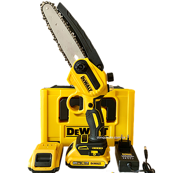 Акумуляторна мініпила DeWalt DCM160N 15 см з автоматичним змащенням ланцюга (24V 5A) АКБ пила девольт