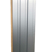 Стеновая декоративная реечная панель МДФ. Цвет: Алюминий. Размеры одной панели: 2800 мм х 117 мм