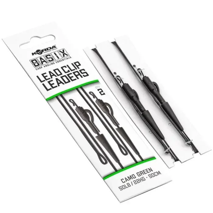 Готове оснащення Korda Basix Lead Clip Leaders 50cm 50lg/22kg
