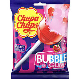 Chupa Chups Bubble Gum Вишневі льодяники з жуйкою 126g