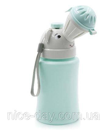 Портативний пісуар /Дорожній горщик для дітей / Портативний туалет для хлопчика блакитний колір, фото 1