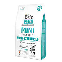 Brit Care Mini Grain Free Light & Sterilised беззерновой для стерилизованных и от избыточного веса собак -7 кг