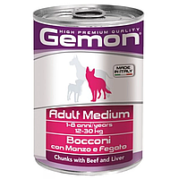 GEMON DOG WET Medium Adult консерва для собак с говядиной и печенью - 415 г