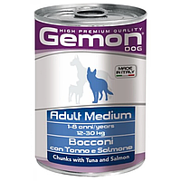 GEMON DOG WET Medium Adult консерва для собак с тунцом и лососем - 415 г