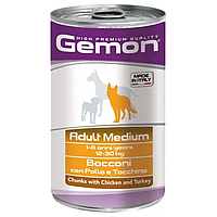 GEMON DOG WET Medium Adult консерва для собак с курицей и индейкой - 1,25кг