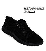 Замшевые детские туфли черного цвета на шнуровке подростковые 37