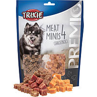 Trixie TX-31852 Лакомство 4 Meat Minis микс курица, утка, ягнёнок и лосось, для собак, 4x100 гр