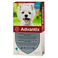 Advantix капли на холку от клещей, блох и комаров от 4-10 кг - 1 пип.