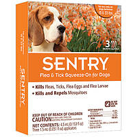 Sentry СЕНТРИ КАПЛИ от блох, клещей и комаров для собак весом до 7-15 кг - 1 пип.