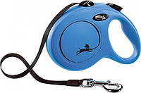 Flexi Classic M поводок-рулетка для собак до 25 кг, лента, 5 м, синий