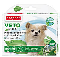 Beaphar Bio Spot On Veto pure Капли от блох, клещей и комаров для собак до 15 кг - 1 пип.