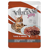 Vibrisse Jelly пауч для котов с тунцом и говядиной в желе - 70 г