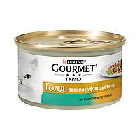 Gourmet Gold Двойное удовольствие с кроликом и печенью БЛОК - 24 шт x 85 гр