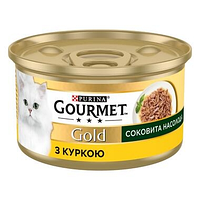 Gourmet Gold Сочное наслаждение для взрослых кошек с курицей БЛОК - 24 шт x 85 гр