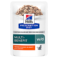 Пауч Вологий корм Hill's Prescription Diet w/d Multi-Benefit для кішок, цукровий діабет, 85 г - 12 шт 04/24