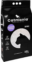 Бентонитовый наполнитель Catmania для кошек с запахом лаванды, фиолетовые гранулы, 10 л (8,5 кг)