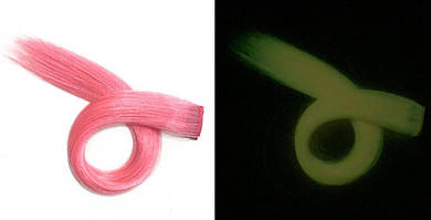 Неонове пасмо рожеве канекалон люмінесцентний, що світиться в темряві, для плетіння кольорові коси.