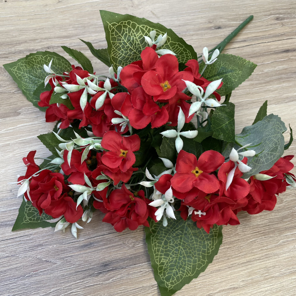 Букет Гортензія 41 см 9 голів червона, фото 1