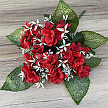 Букет Гортензія 41 см 9 голів червона, фото 4