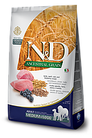 Сухой корм Farmina (Фармина) N & D Low Grain Dog Lamb and Blueberry Adult Medium & Maxi -2,5 кг