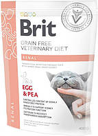 Brit VD Renal Cat.Беззерновой корм диета с яйцами и горохом для кошек с нарушенной функцией почек -400гр