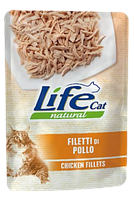 Консерва для кошек класса холистик LifeCat chicken 70g,ЛайфКет 70гр Куриное филе
