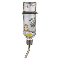 Trixie TX-60446 Honey & Hopper Поилка стеклянная с металлическим поильником для хомяков, морских свинок 250 мл
