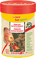 Sera San Nature сухой корм для усиления окраски для всех декоративных аквариумных рыб, хлопья, 100 мл