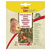 Sera San Nature сухой корм для усиления окраски для всех декоративных аквариумных рыб, хлопья, 10 г