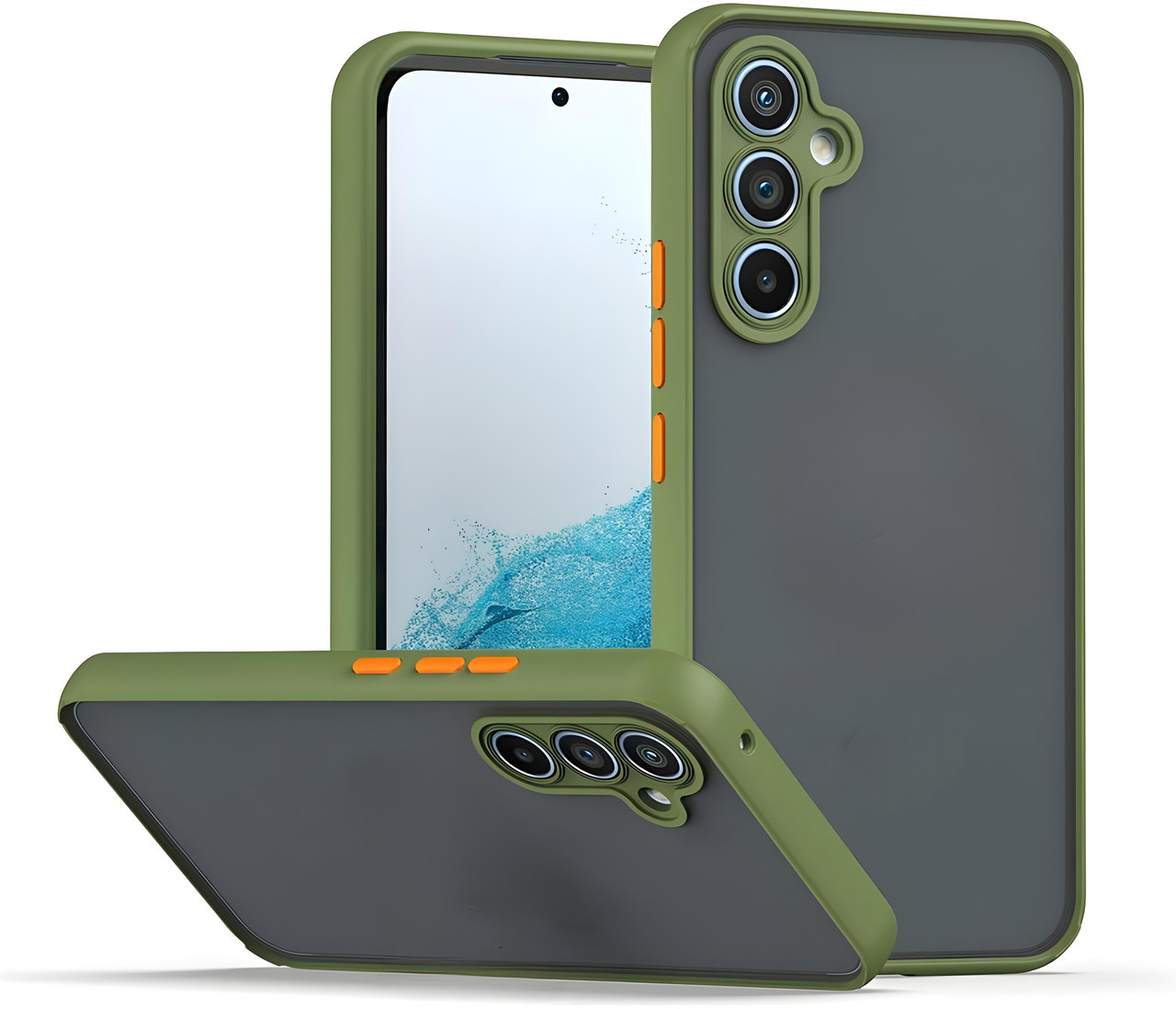 Матовий чохол бампер для Samsung Galaxy A34 хакі протиударний захист камери