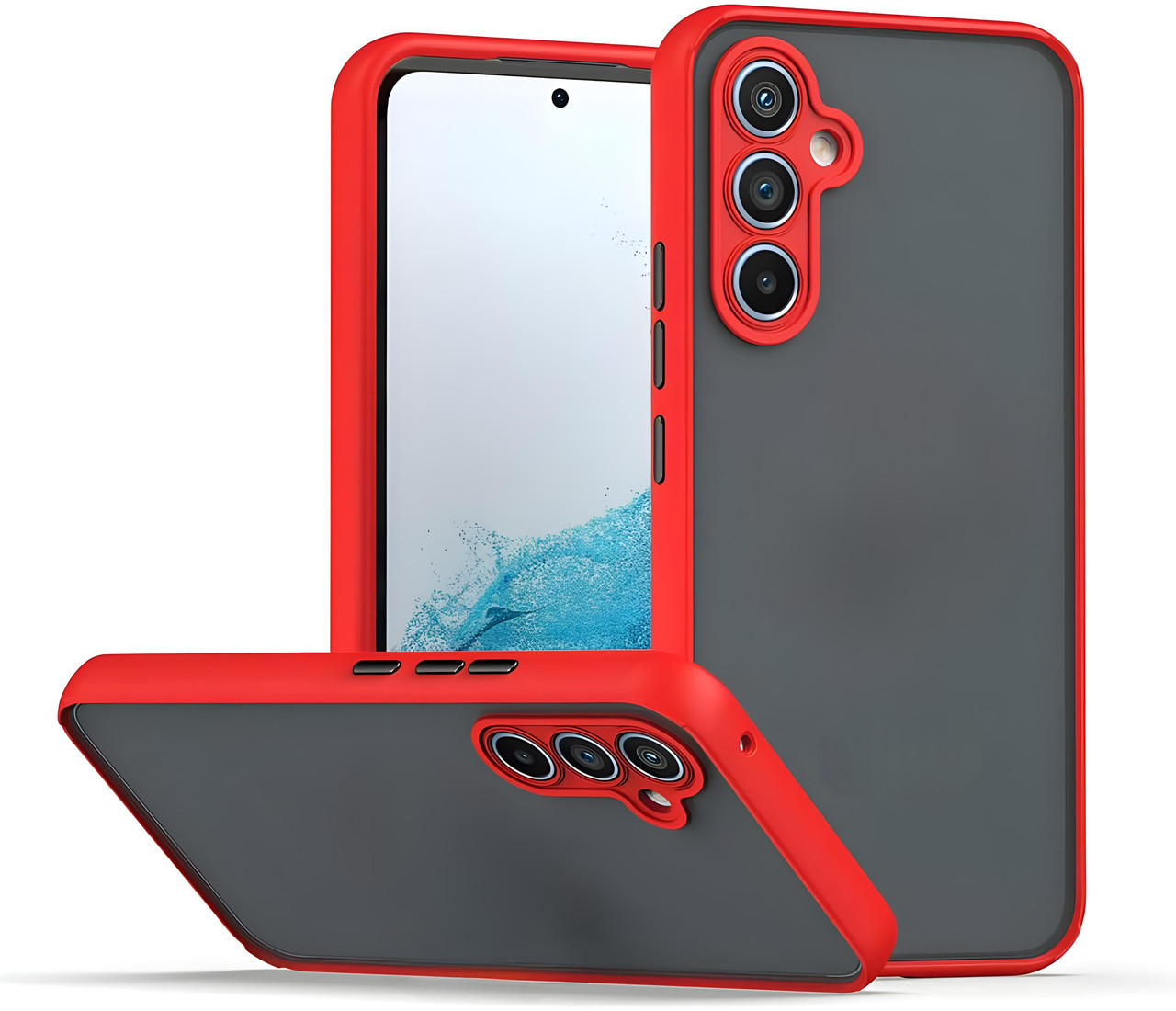 Матовий чохол бампер для Samsung Galaxy A34 червоний протиударний захист камери