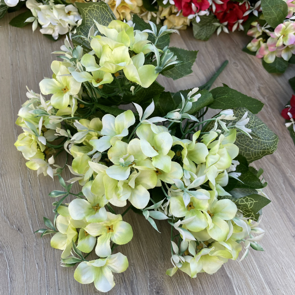 Букет Гортензія 41 см 9 голів салатна, фото 1