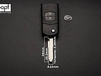 MAZDA ORIGINAL выкидной ключ 2 кнопки (корпус) заготовка ключа