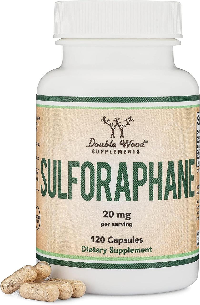 Сульфорафан Double Wood Supplements Sulforaphane 20 mg 120 capsules, фото 1