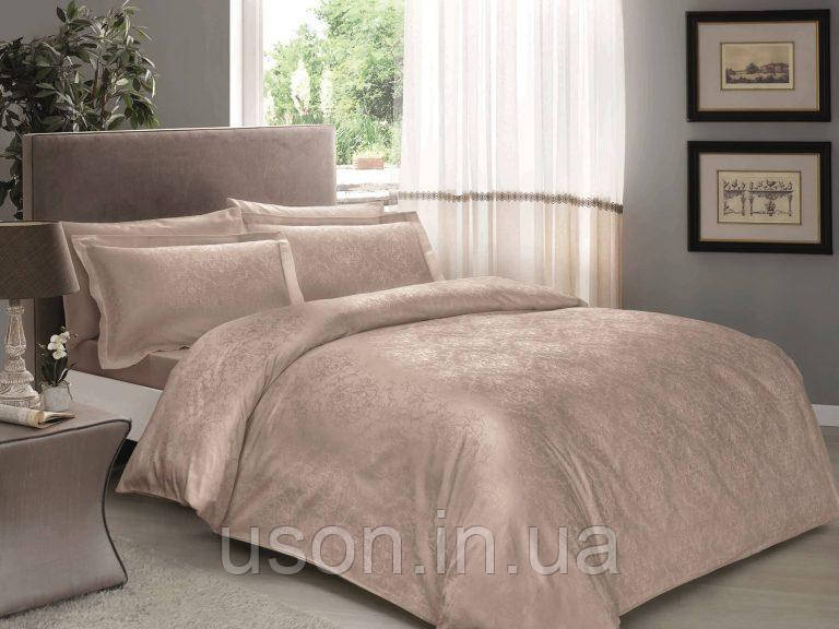 Комплект постільної білизни сатир-жаккард ТАС євро розмір Daria Vizon, фото 1