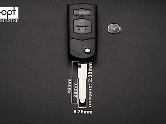 MAZDA ORIGINAL викидний ключ 3 кнопки (корпус) заготовка ключа