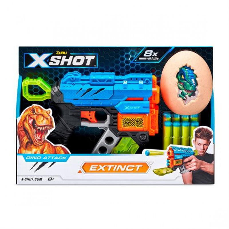 X-Shot Швидкострільний бластер DINO Extinct New (1 яйце, 8 патронів), 4870R