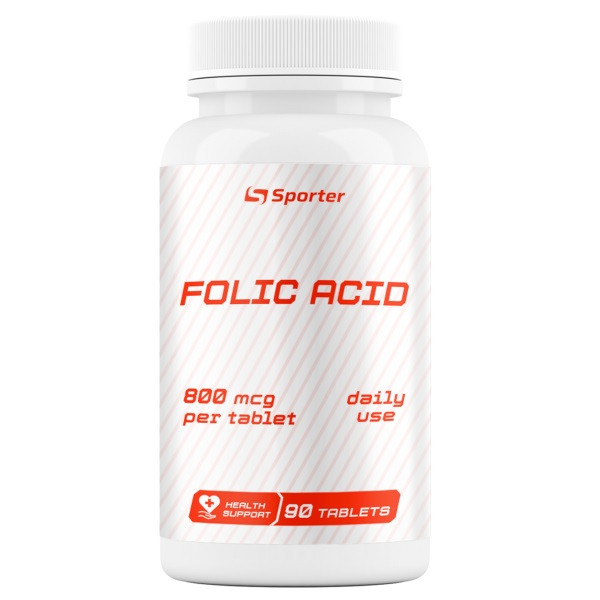 Вітамін В9 Sporter Folic Acid 800 mcg 90 tabs