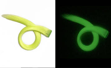 Неонове пасмо жовто зелений лимон канекалон люмінесцентний, що світиться в темряві, для плетіння кольорові коси.
