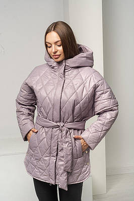 Жіноча весняна  куртка великих розмірів 44-46,48-50,52-54 пудровий