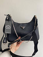 Сумка женская через плечо Prada / Прада кросс-боди с маленьким клатчем для монет брендовая сумочка