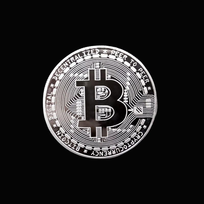 Сувенірна монета Біткоїн. Подарунковий Bitcoin! колір Срібло