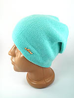 Шапка жіноча в'язана демісезонна тепла з флісом брошкою Жіночі шапки весна-осінь зима Зелений різні кольори до 56 розміру